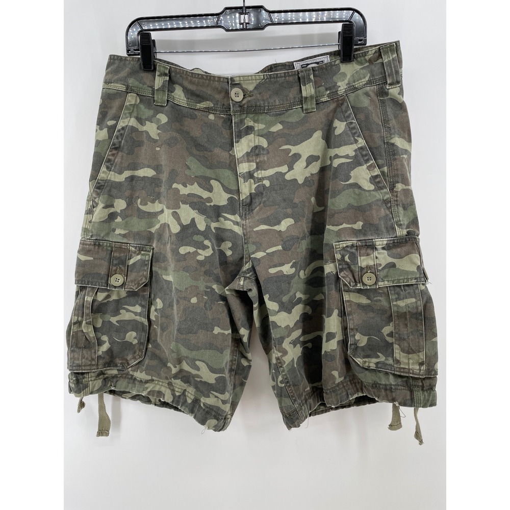 Freeworld Cargo Camo Shorts Mens 32 100% Cotton Utility Gorpcore Streetwear Y2K
